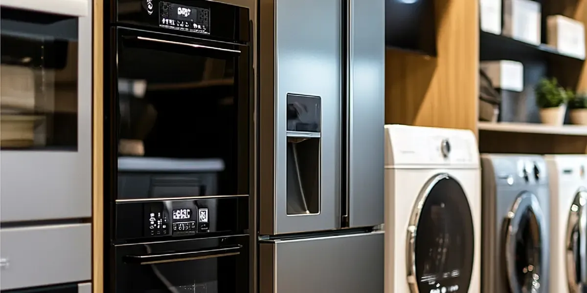 Modern Appliance Line a Kitchen wall