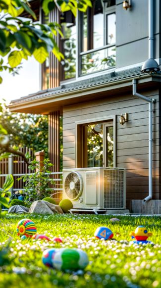 Close up picture of an hvac technician holding an hvac service tool with a air condition unit in the backgroun